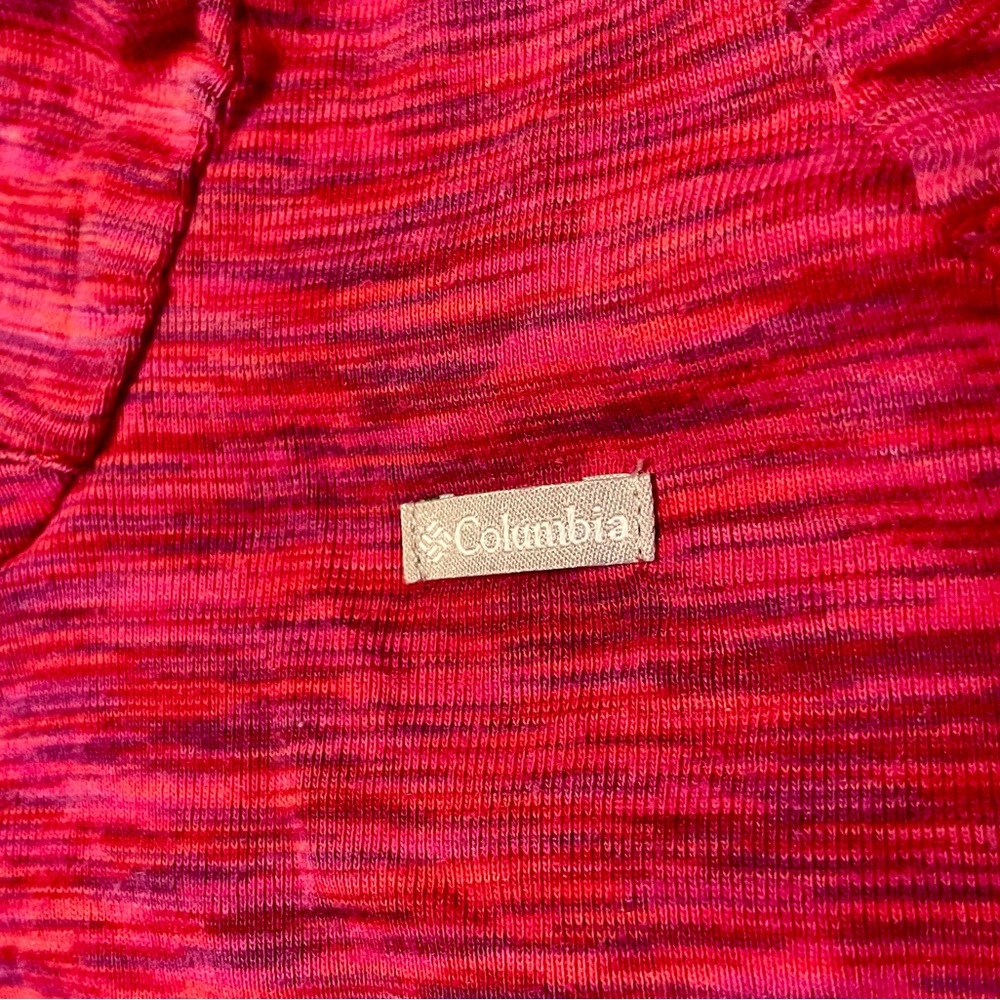COLUMBIA shades of pink cotton zip up - tag says “L” fits more like a “M” - READ